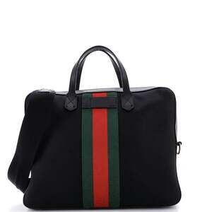 Gucci Web Zip Around Briefcase Techno #254013G78B